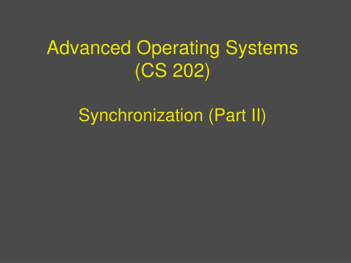 advanced operating systems cs 202