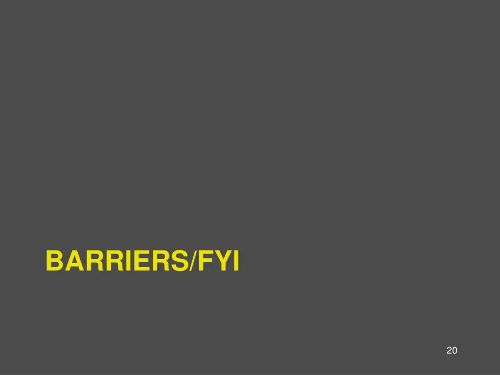 barriers fyi