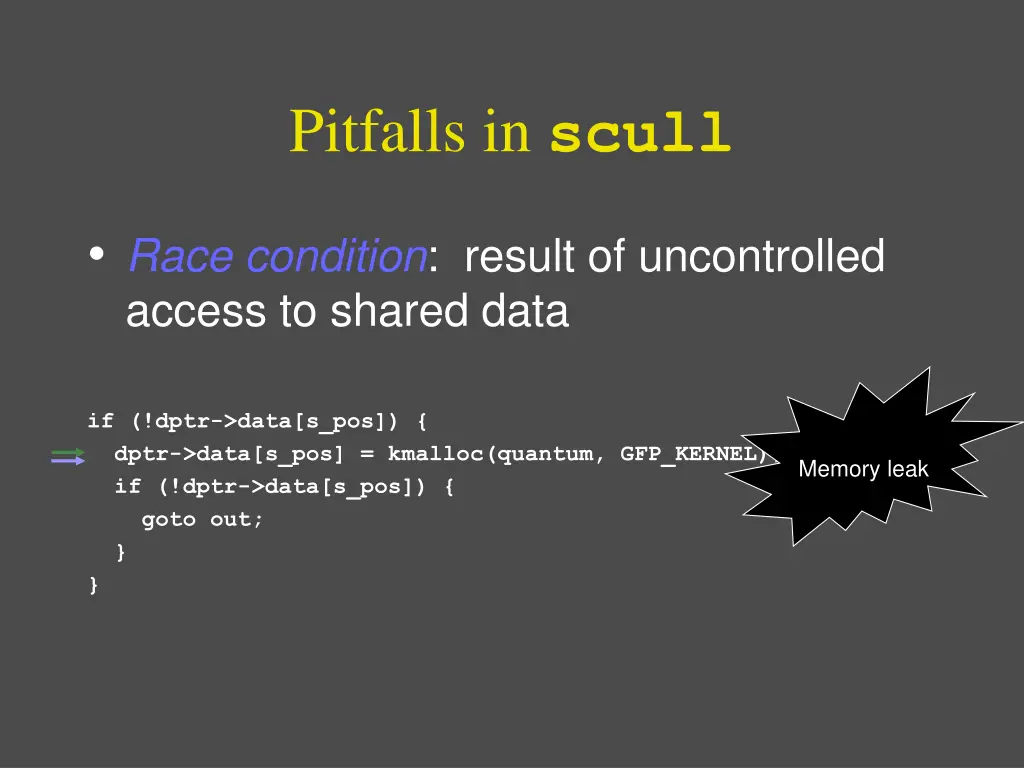 pitfalls in scull 3