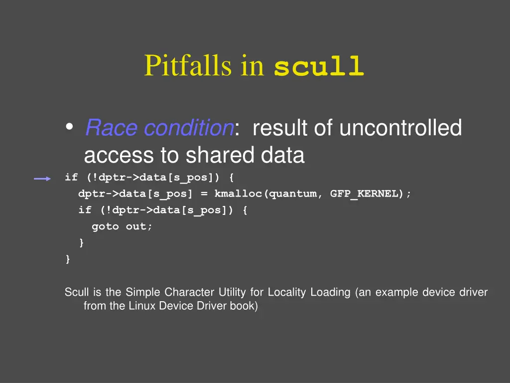pitfalls in scull
