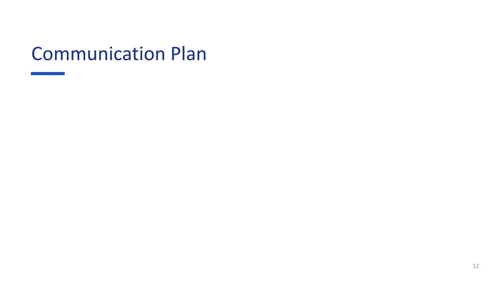 communication plan