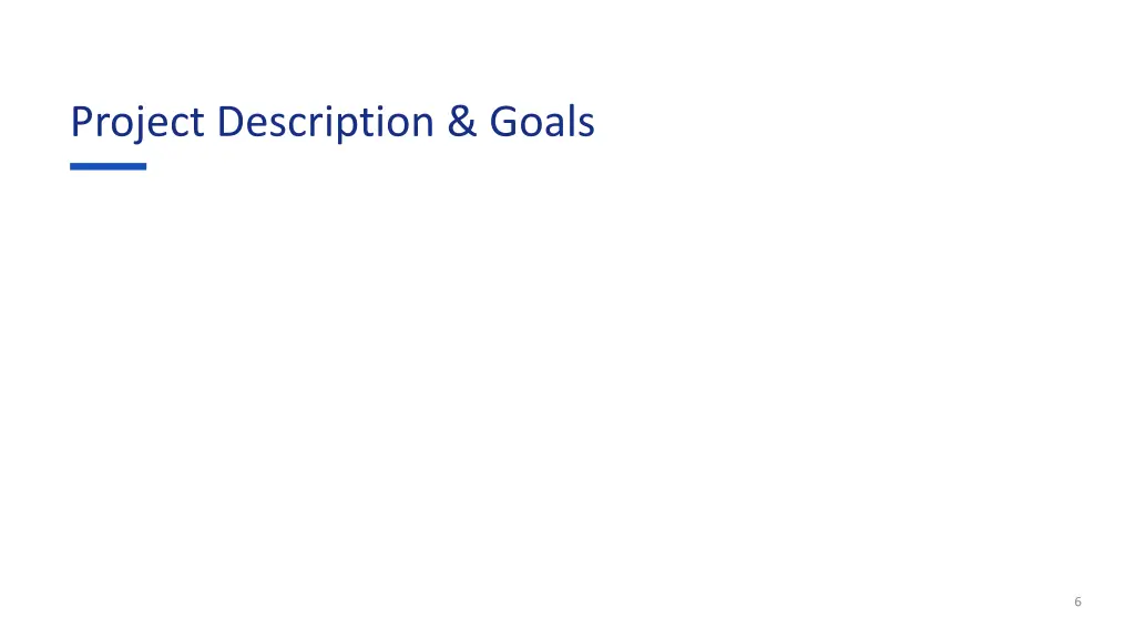 project description goals