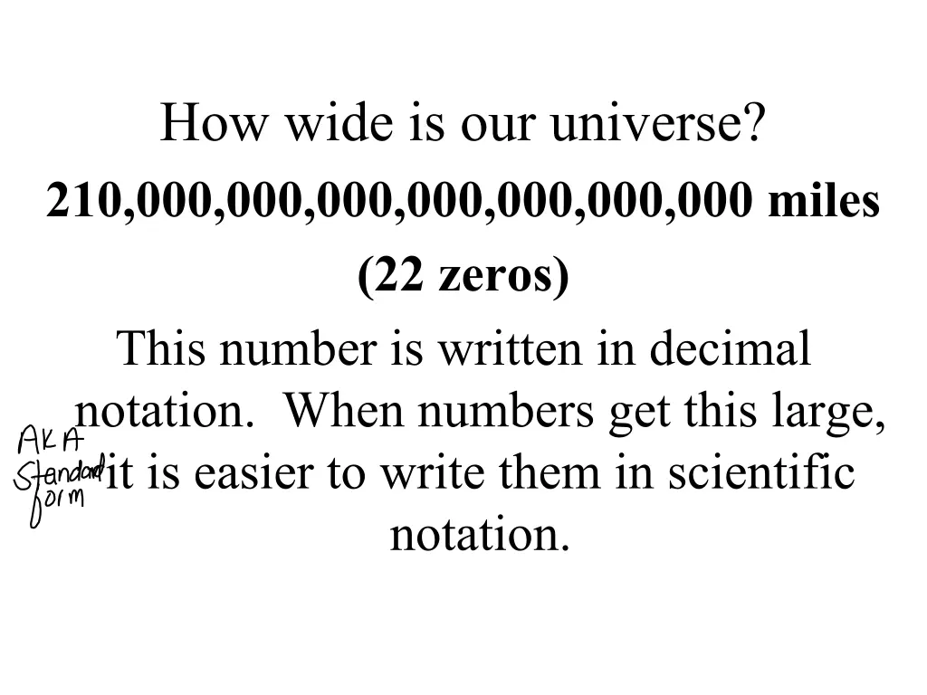 how wide is our universe