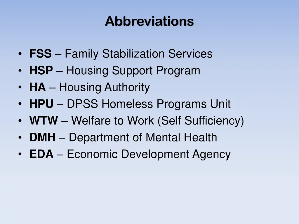 abbreviations