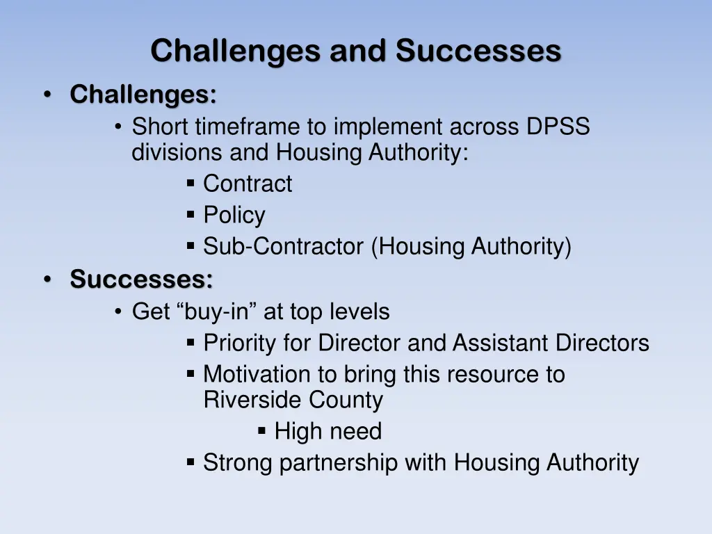 challenges and successes challenges short