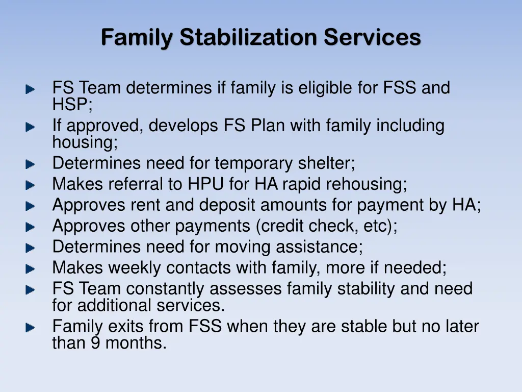 family stabilization services