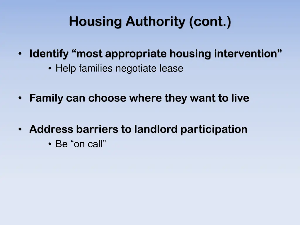 housing authority cont