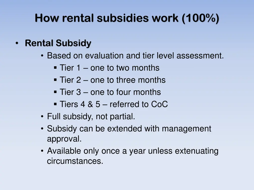how rental subsidies work 100