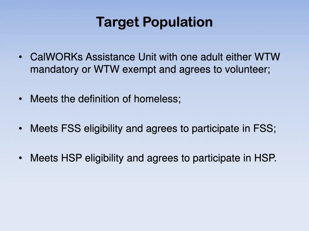 target population
