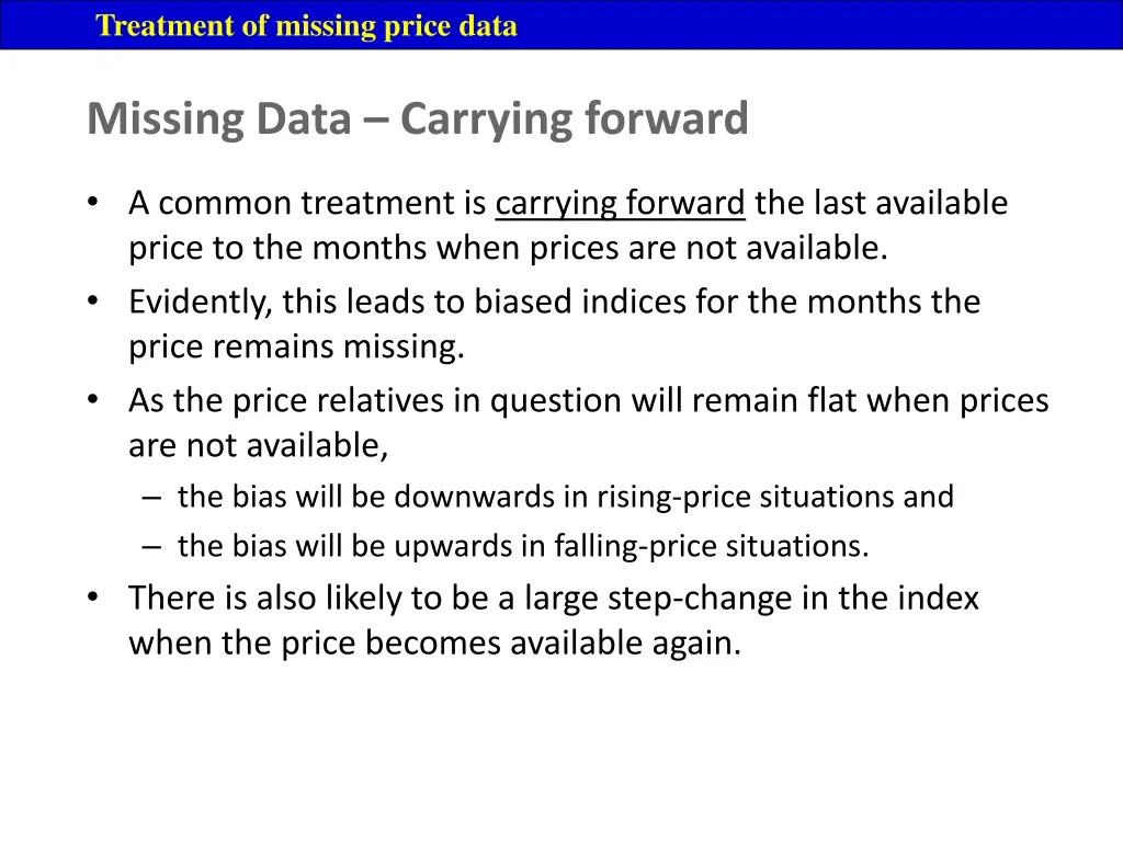 treatment of missing price data 5