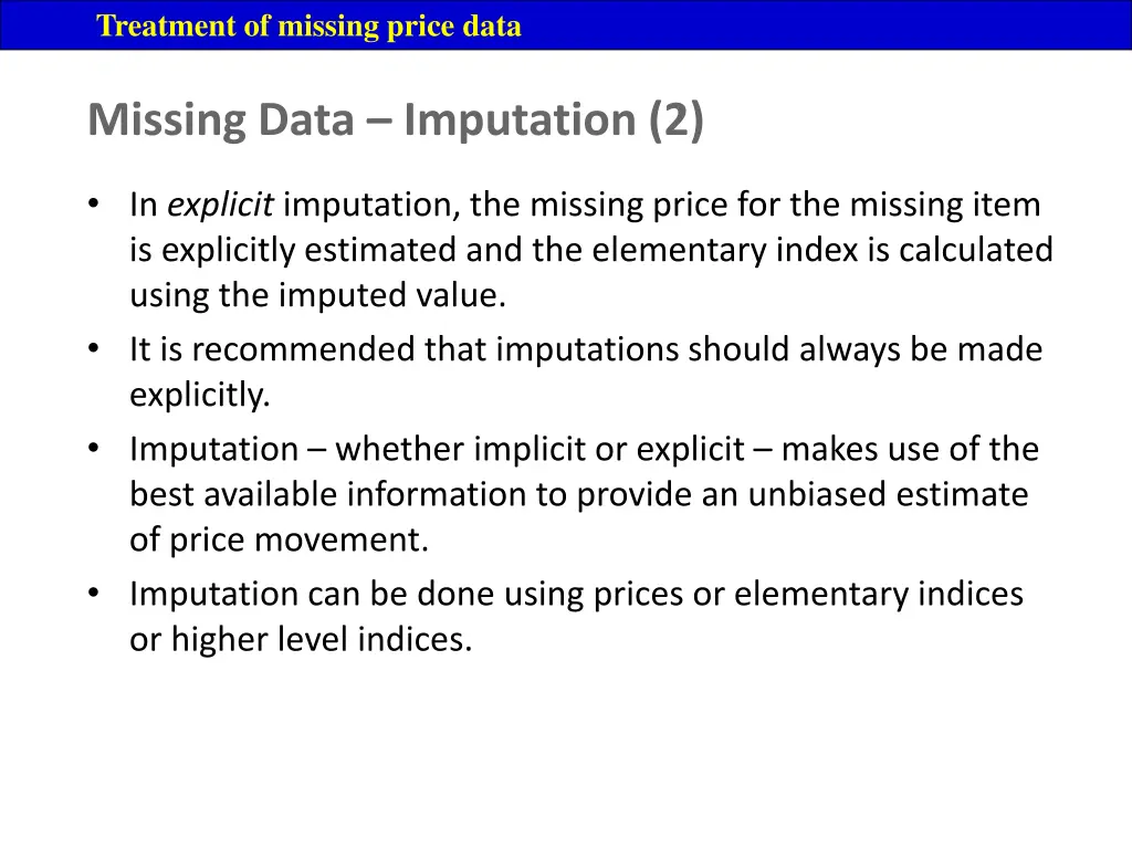 treatment of missing price data 8
