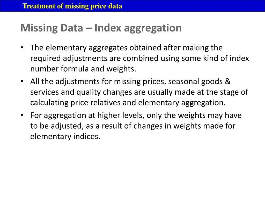 treatment of missing price data 9