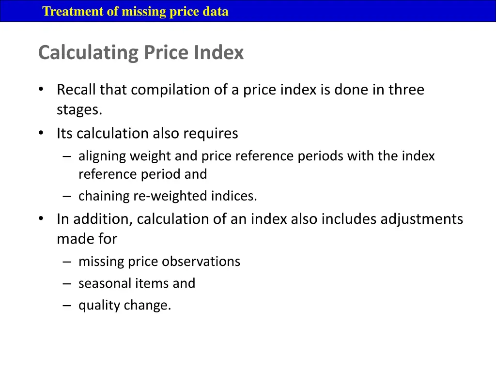 treatment of missing price data