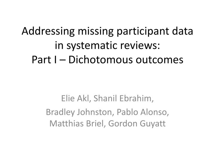 addressing missing participant data in systematic