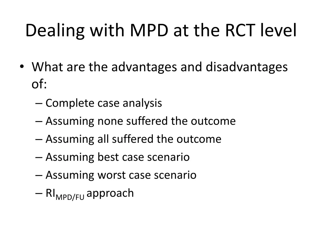 dealing with mpd at the rct level 3