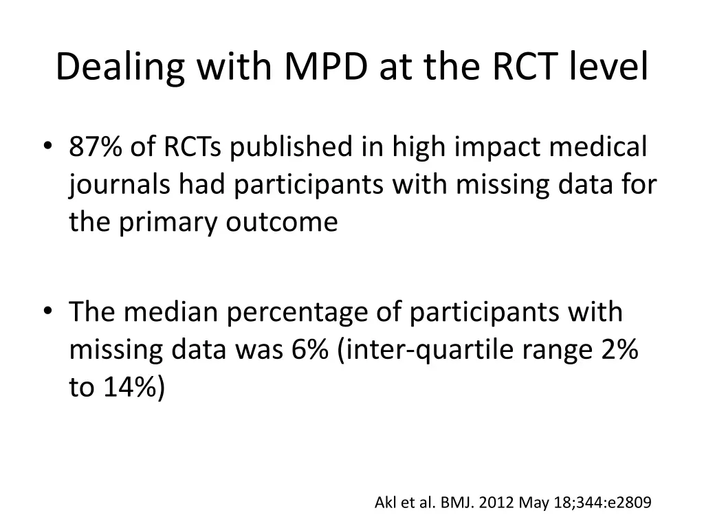 dealing with mpd at the rct level