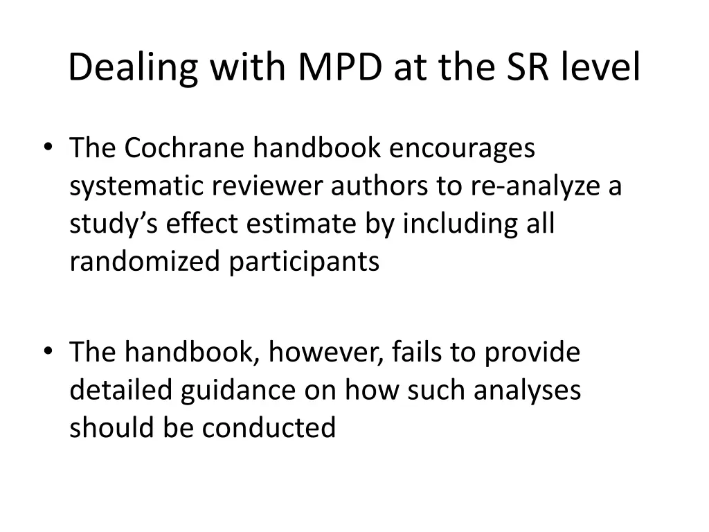 dealing with mpd at the sr level 2