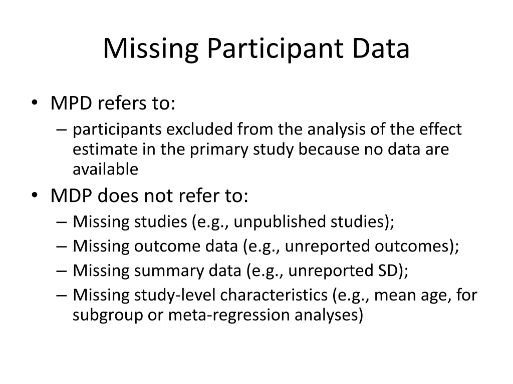 missing participant data