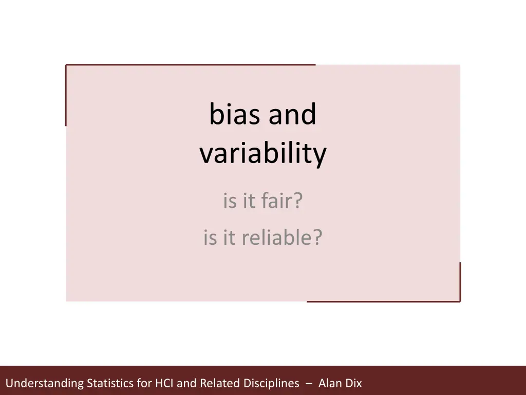 bias and variability