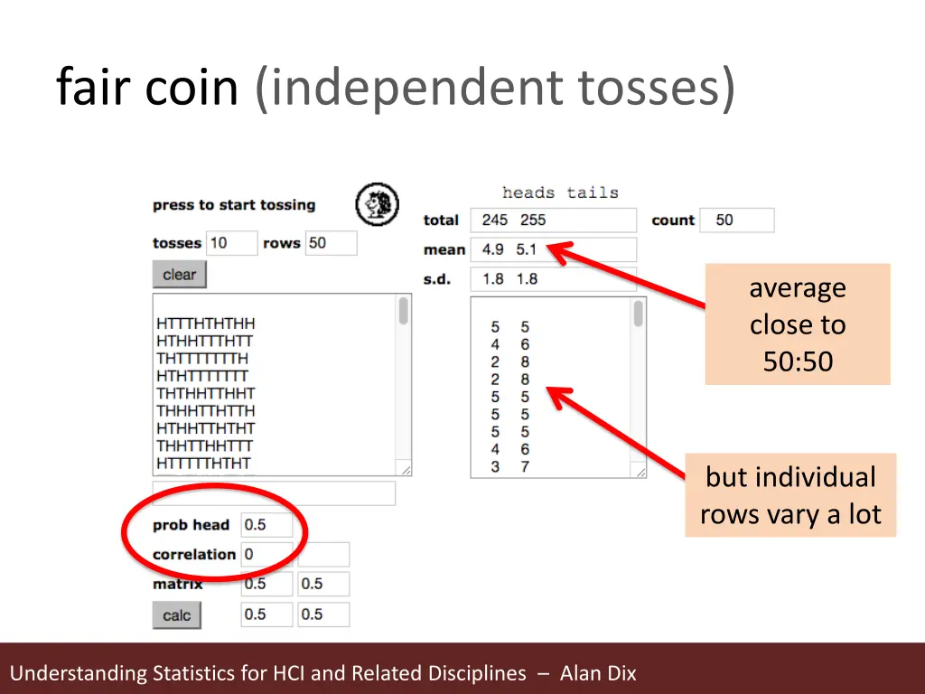 fair coin independent tosses