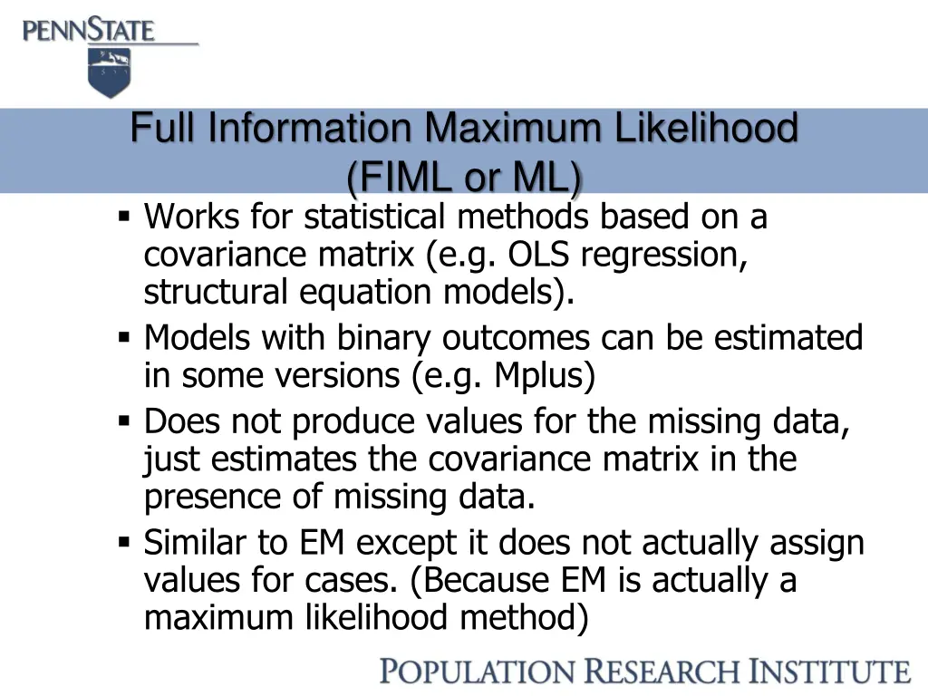 full information maximum likelihood fiml