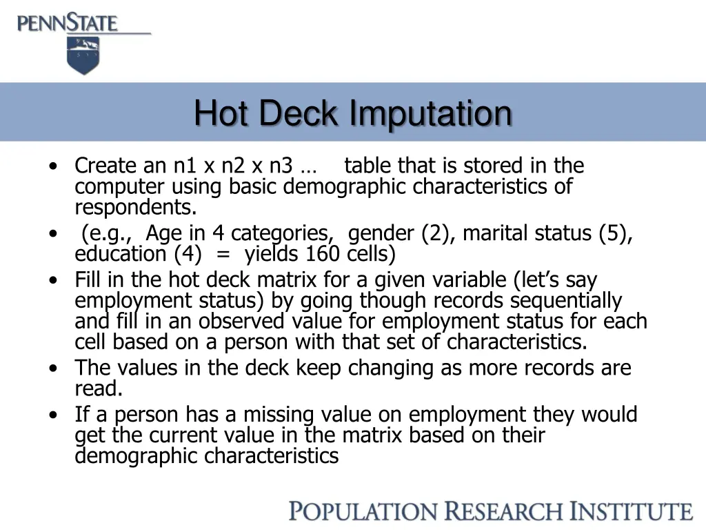 hot deck imputation