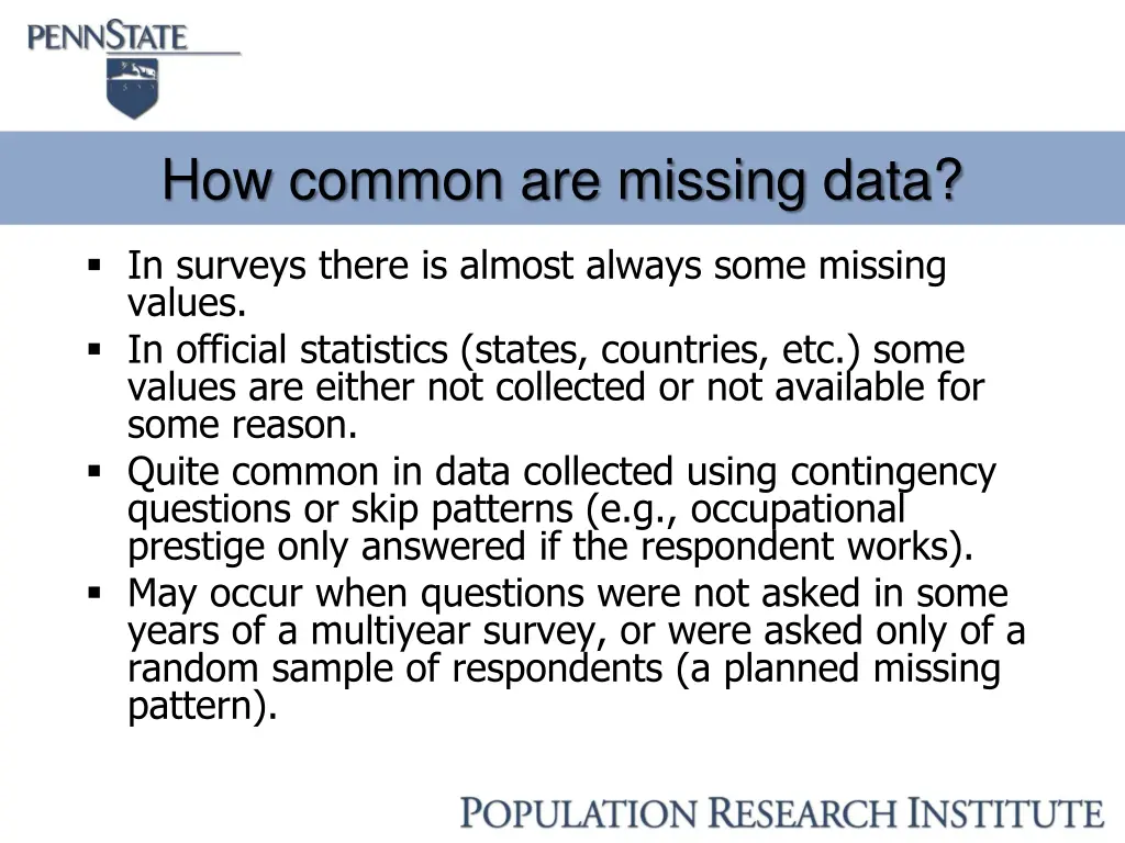 how common are missing data