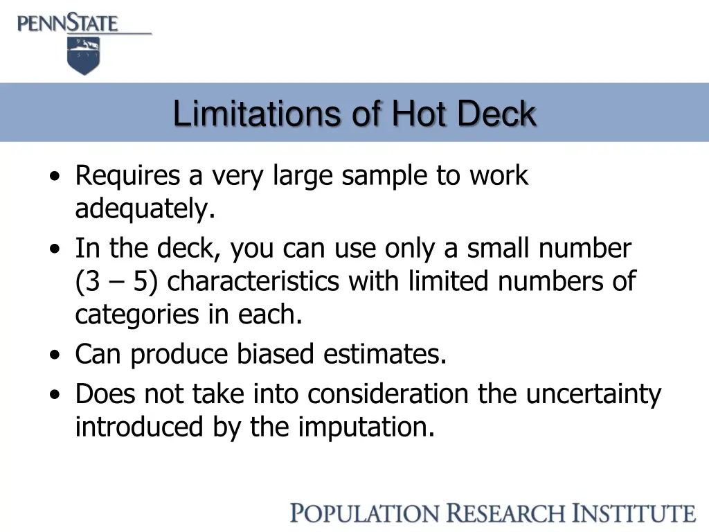 limitations of hot deck