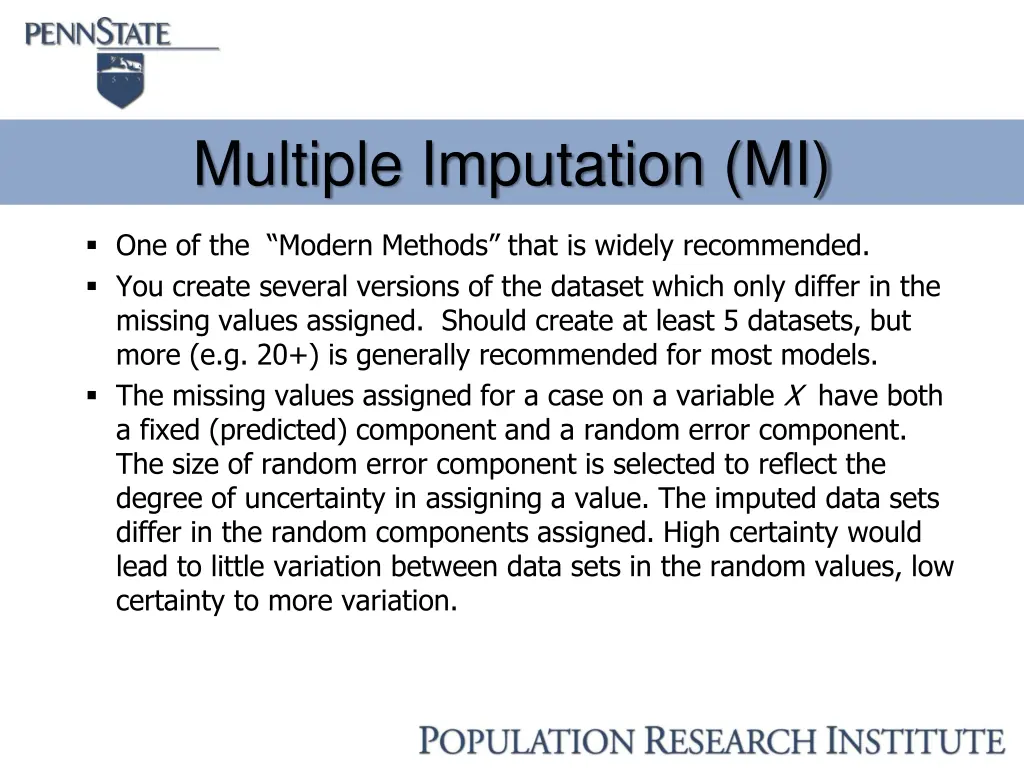 multiple imputation mi