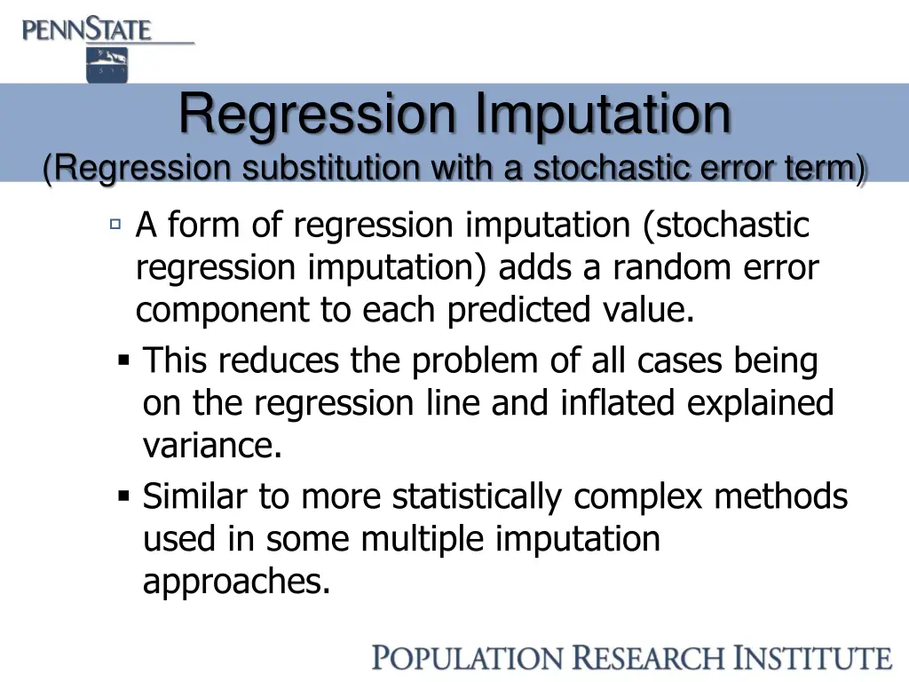 regression imputation regression substitution 1