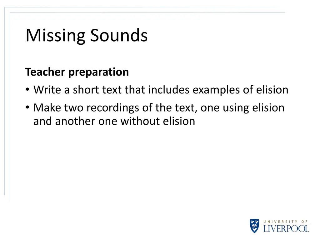 missing sounds
