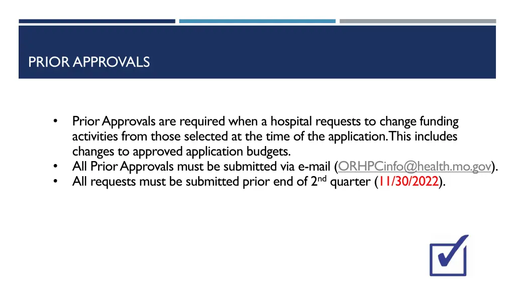 prior approvals