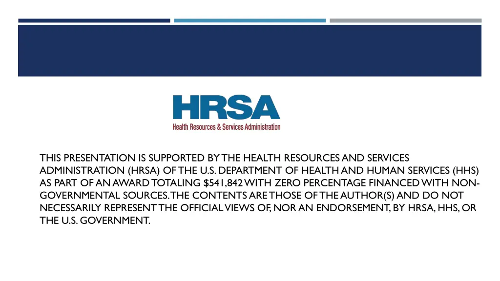 this presentation is supported by the health