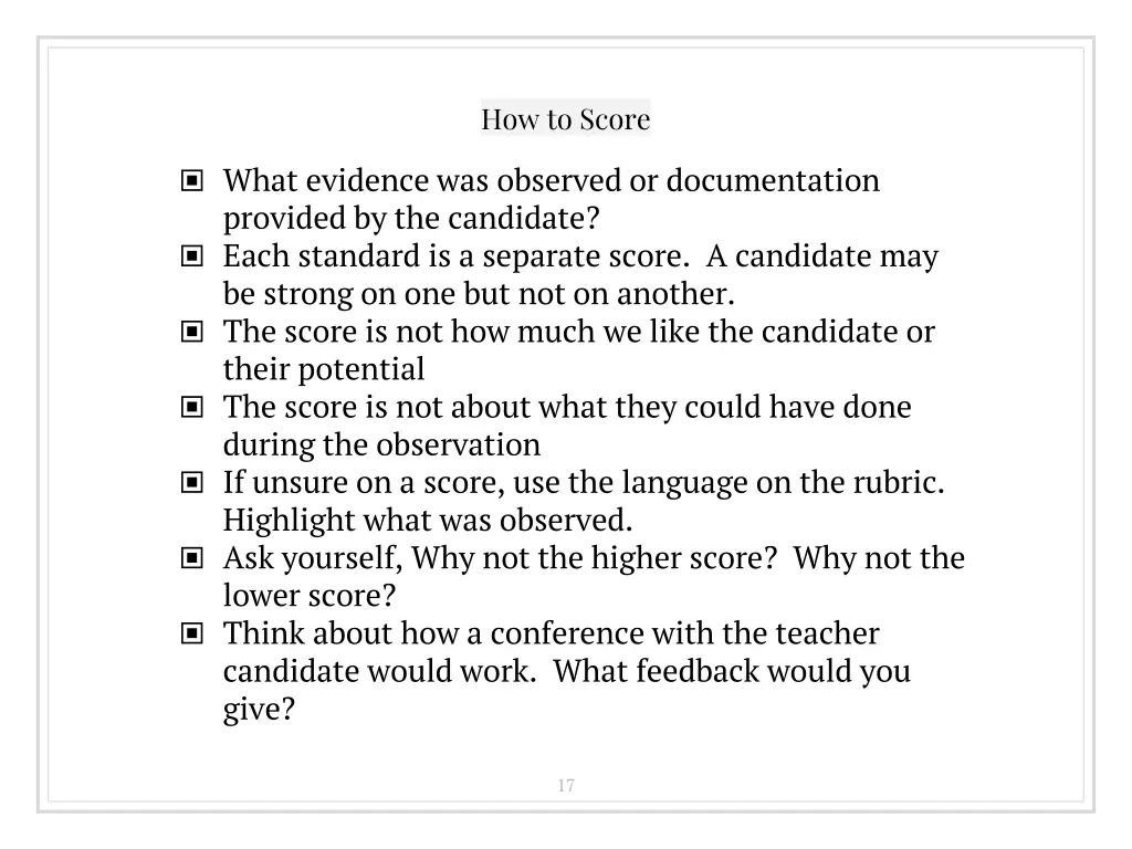 how to score