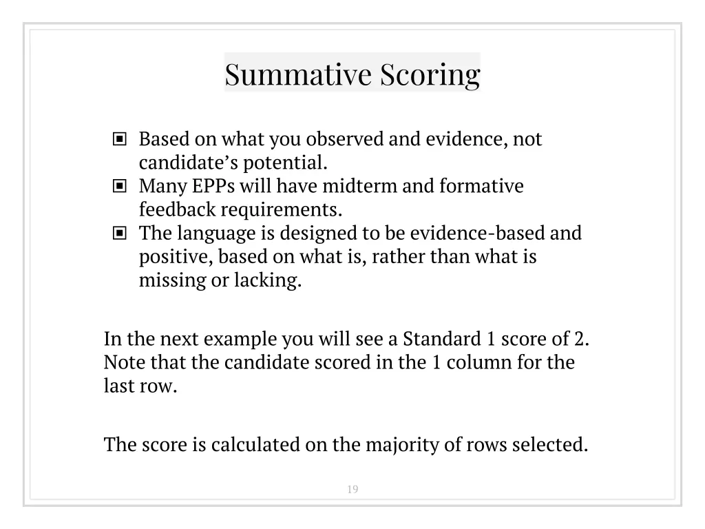 summative scoring