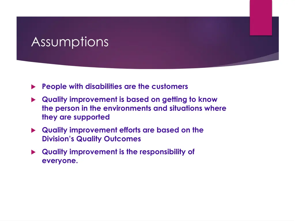 assumptions