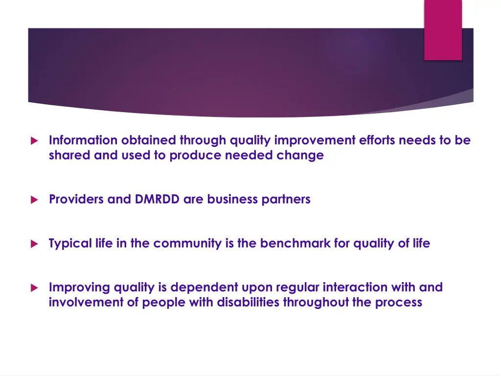 information obtained through quality improvement