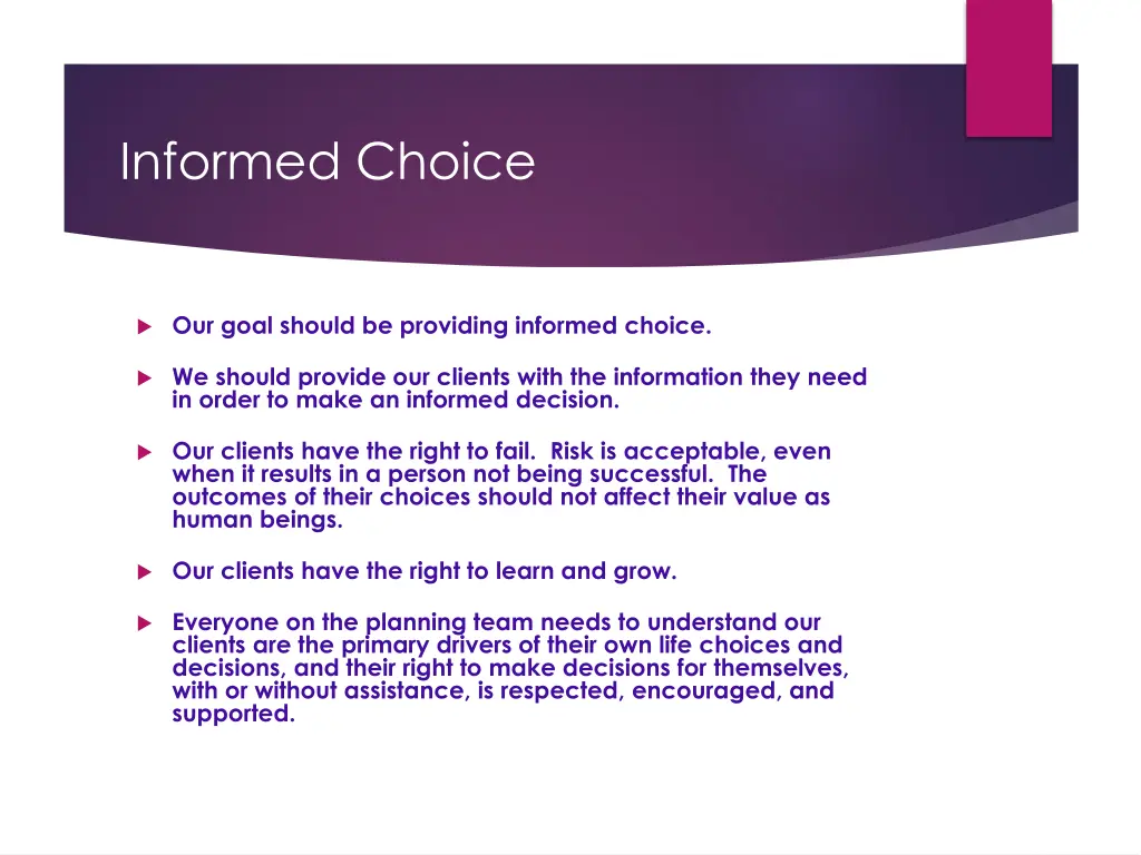 informed choice