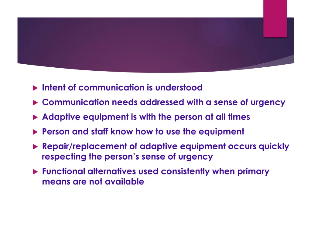intent of communication is understood