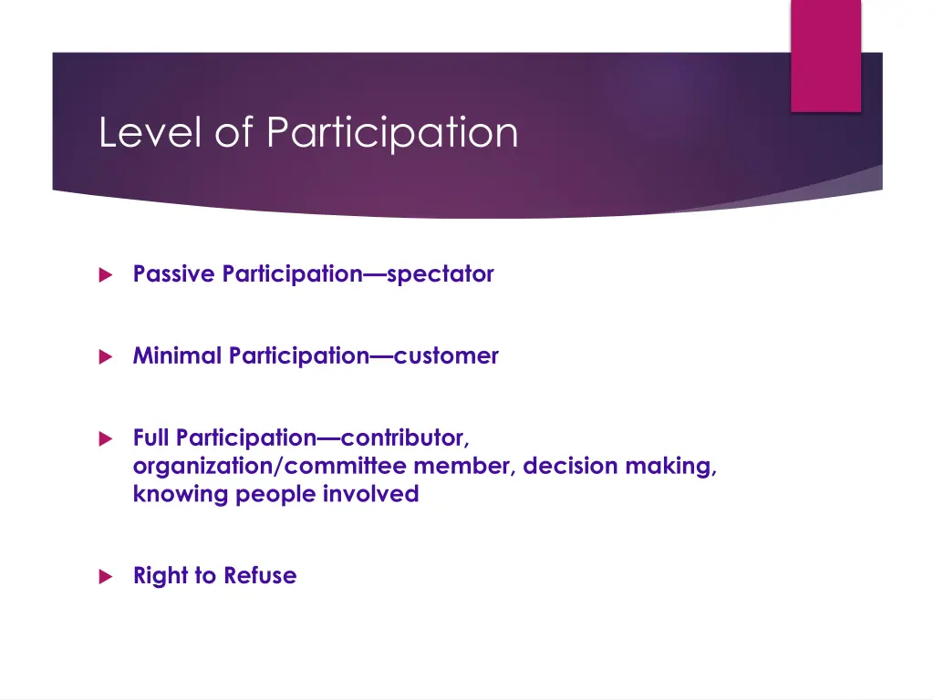 level of participation