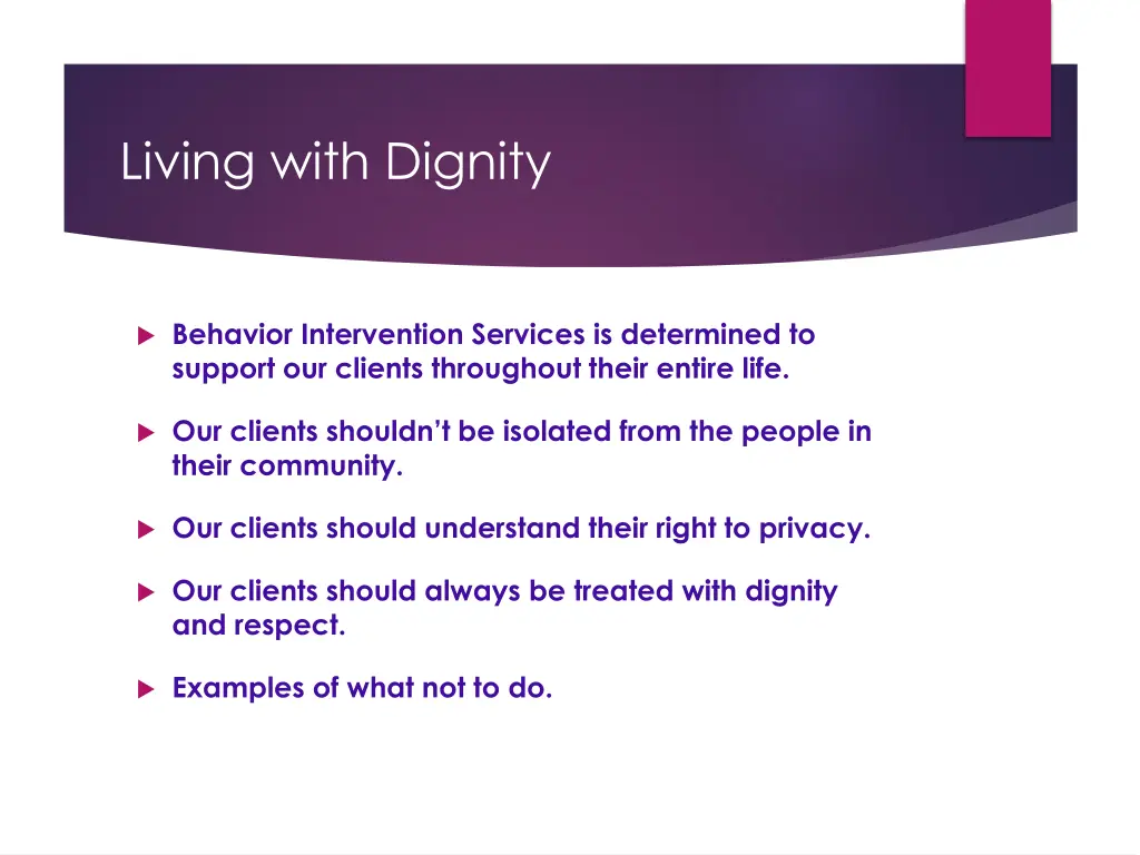 living with dignity