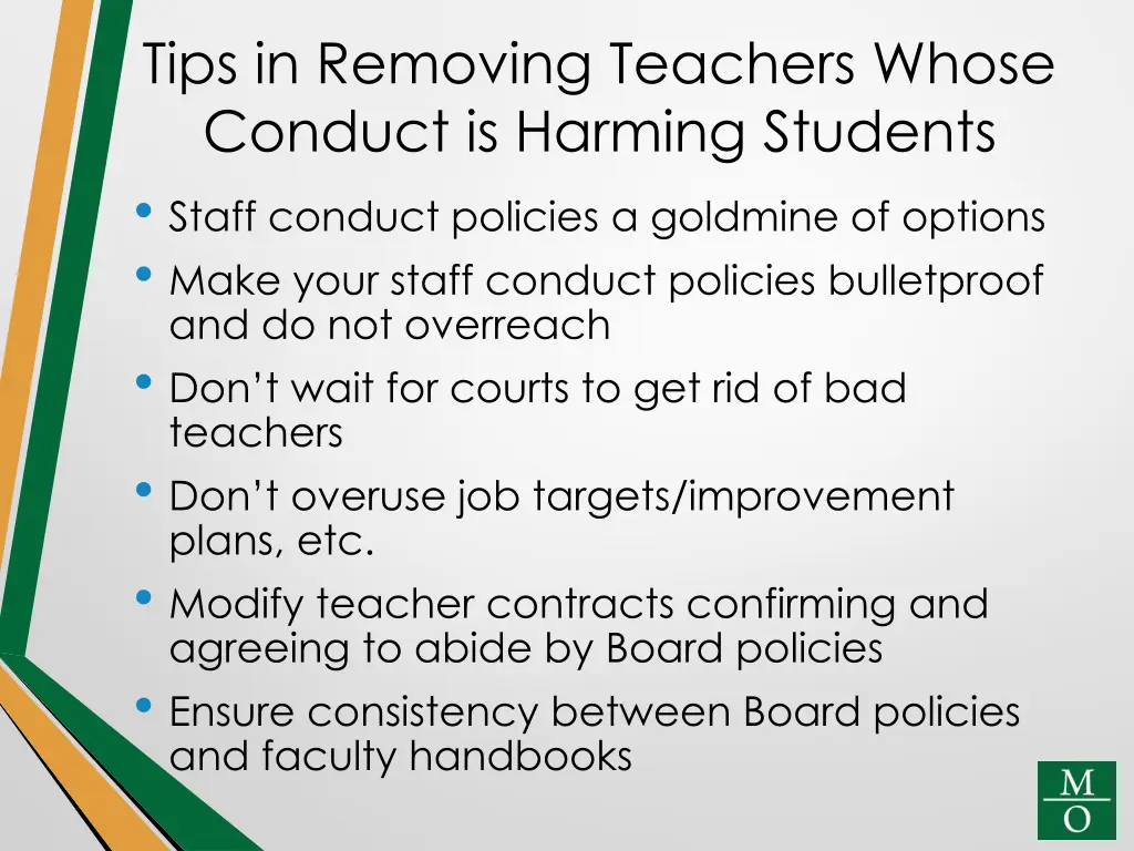 tips in removing teachers whose conduct