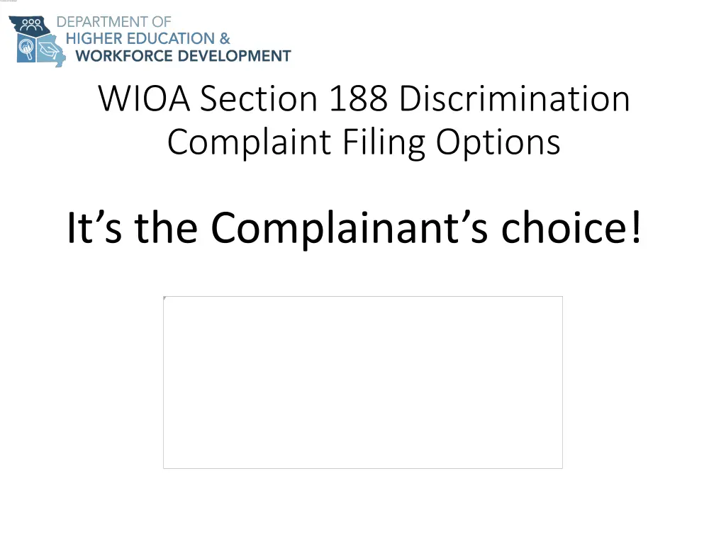 wioa section 188 discrimination complaint filing 1
