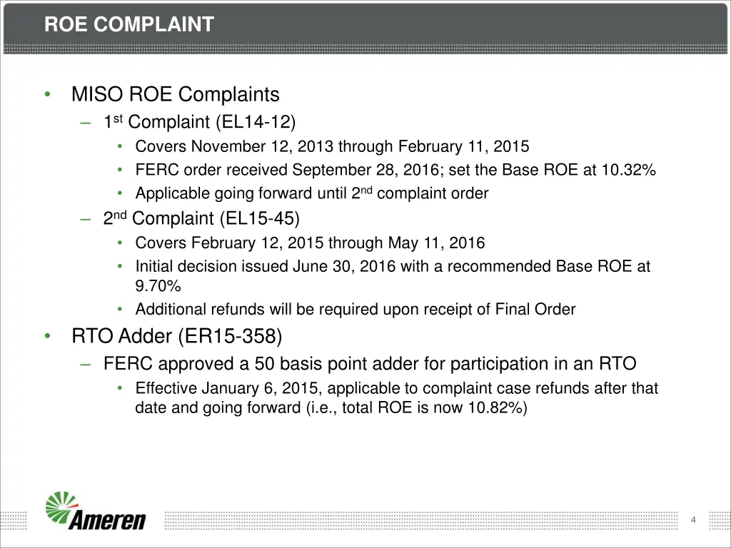 roe complaint