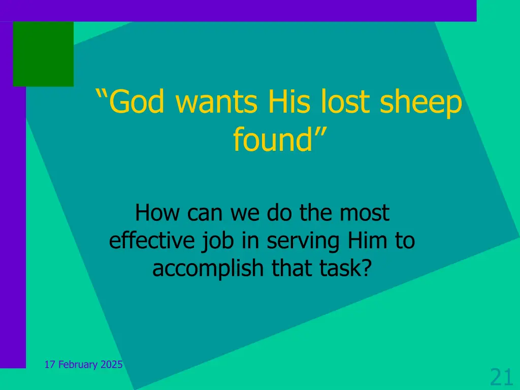 god wants his lost sheep found