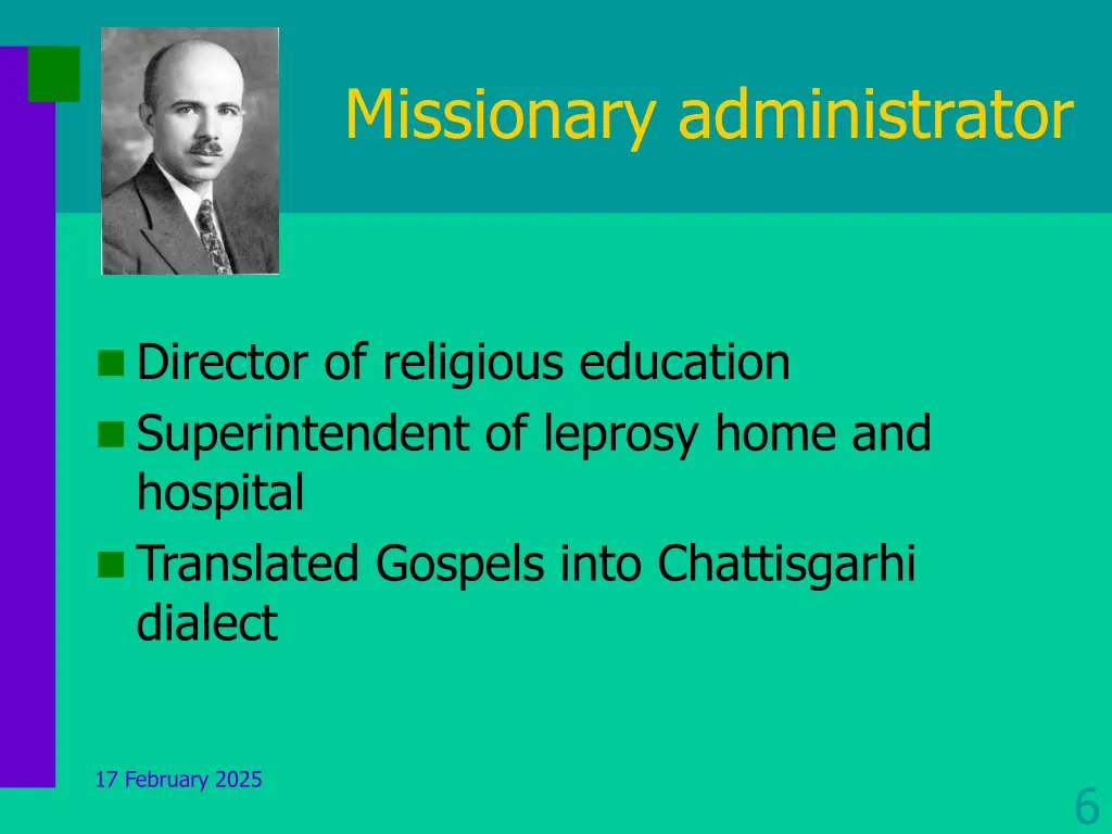 missionary administrator