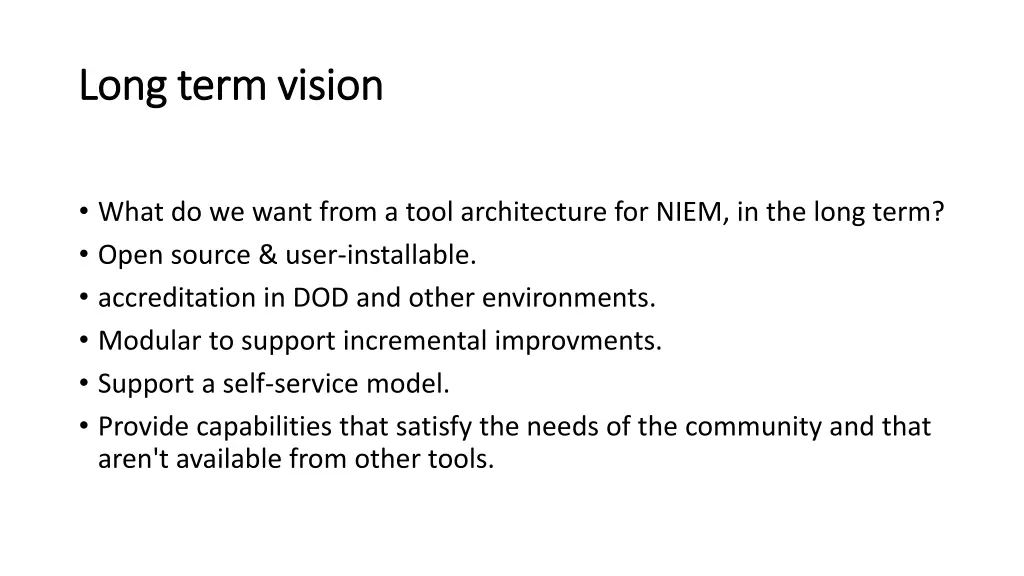 long term vision long term vision