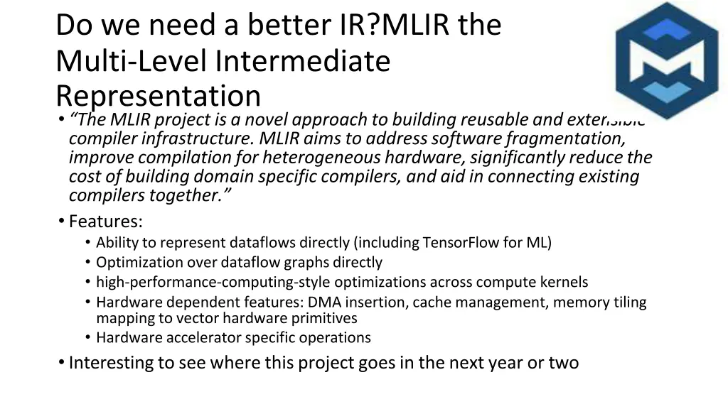 do we need a better ir mlir the multi level