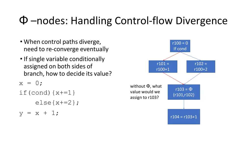 nodes handling control flow divergence
