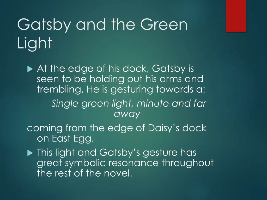 gatsby and the green light